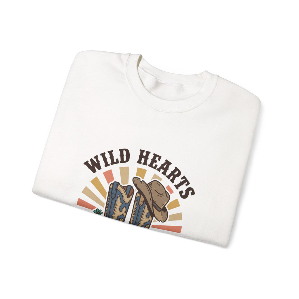 Wild Hearts Dusty Boots Sweatshirt | western cowgirl rustic prairie vintage