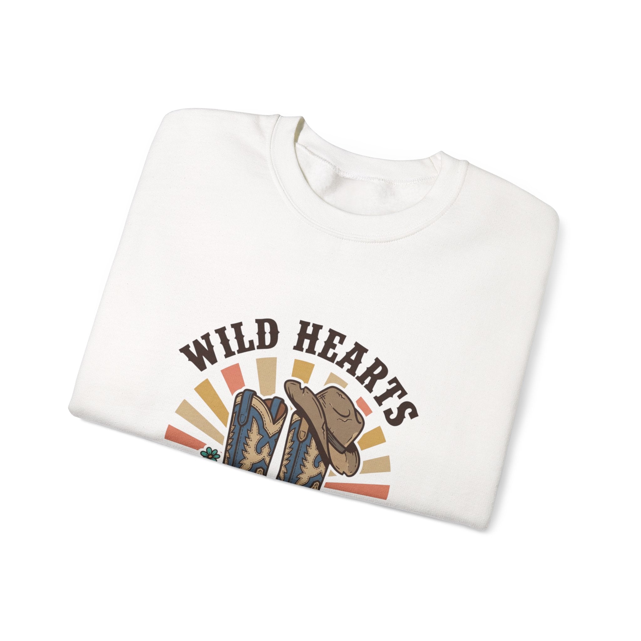 Wild Hearts Dusty Boots Sweatshirt | western cowgirl rustic prairie vintage