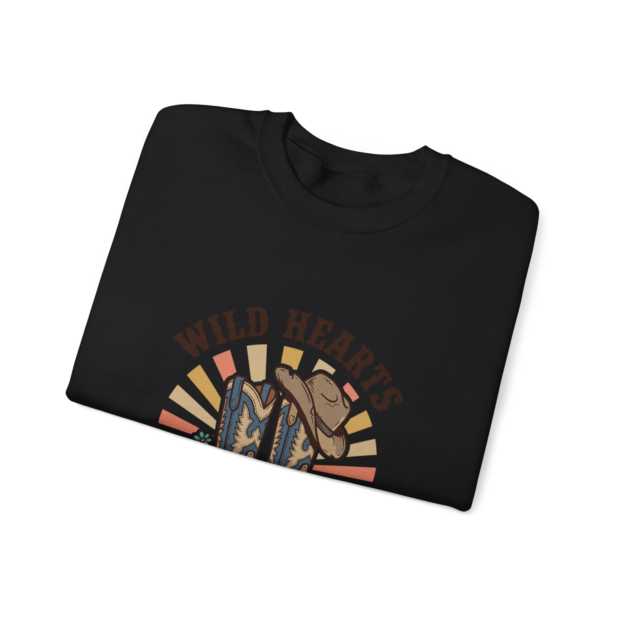 Wild Hearts Dusty Boots Sweatshirt | western cowgirl rustic prairie vintage