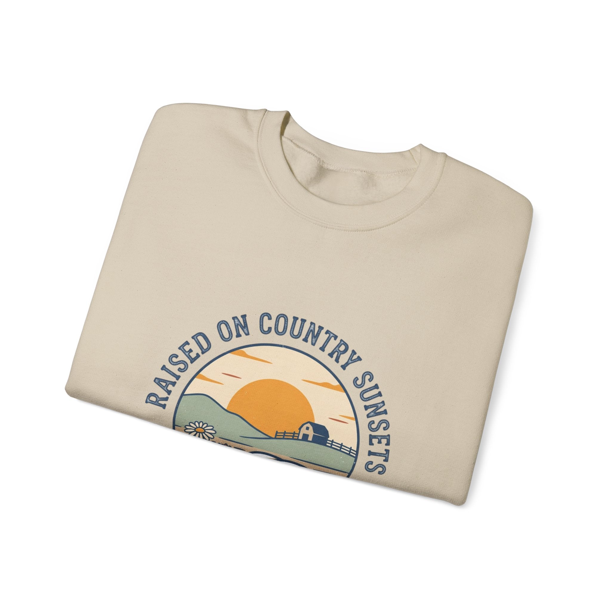 Raised on Country Sunsets Sweatshirt | western rustic prairie cowgirl vintage