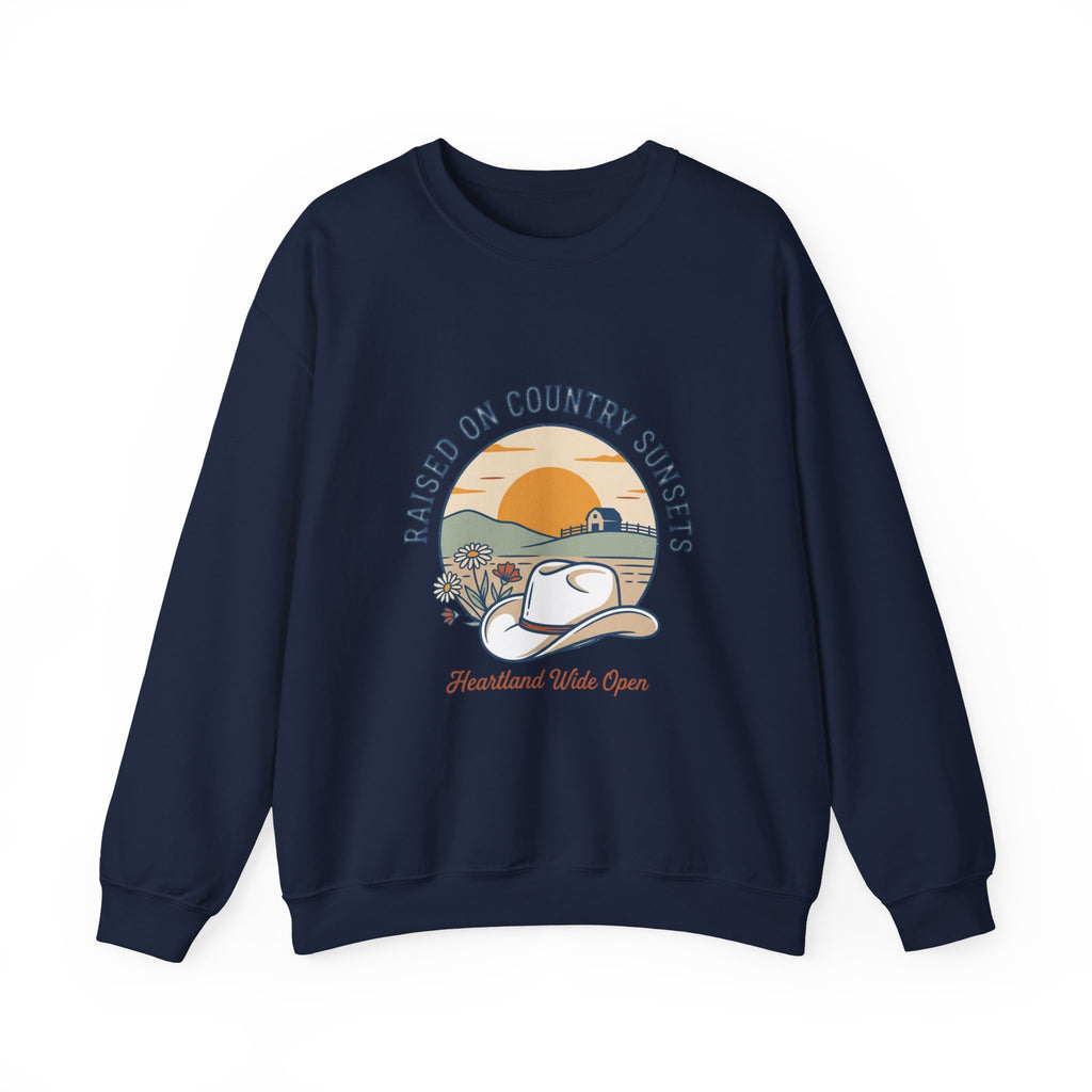Raised on Country Sunsets Sweatshirt | western rustic prairie cowgirl vintage