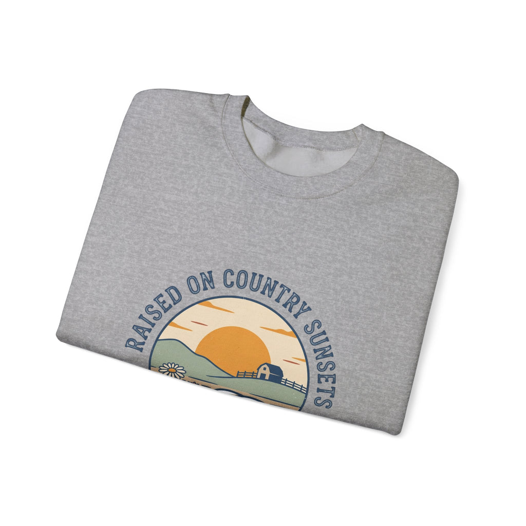 Raised on Country Sunsets Sweatshirt | western rustic prairie cowgirl vintage