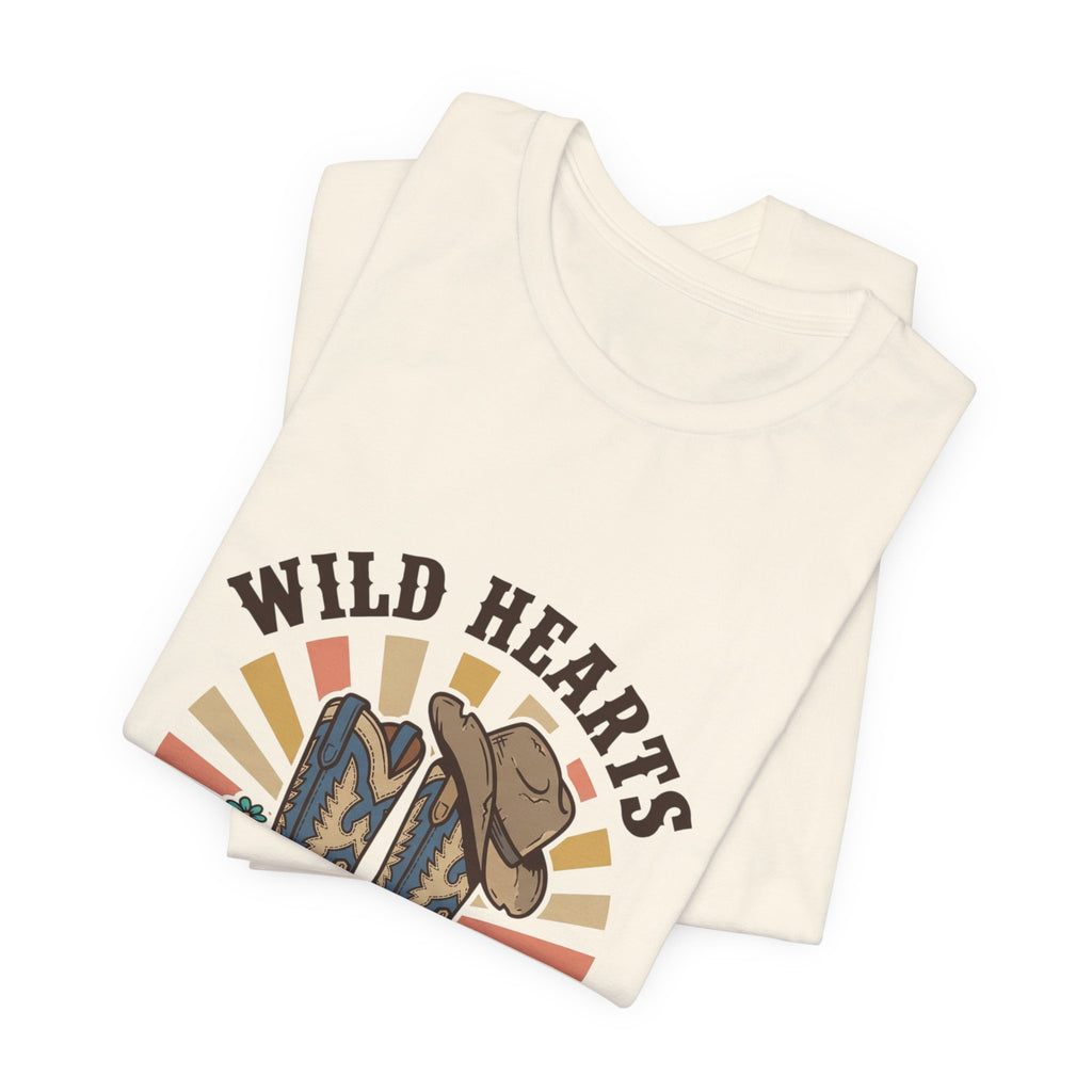 Wild Hearts Dusty Boots Tee | Western Cowgirl Ranch Vintage Prairie
