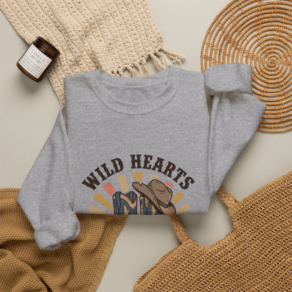 Wild Hearts Dusty Boots Sweatshirt | western cowgirl rustic prairie vintage