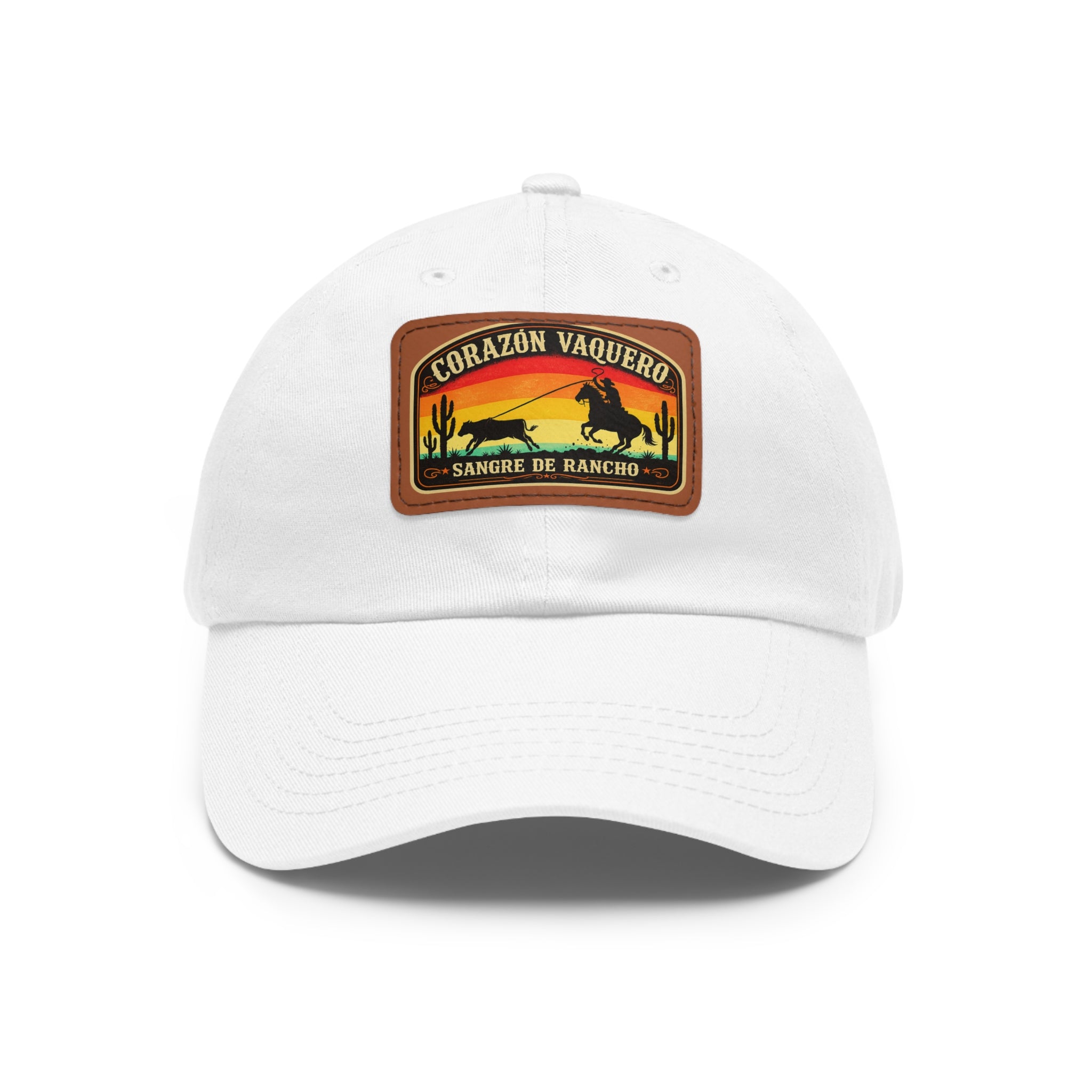 Dad Hat — Corazón Vaquero Leather Patch Cap