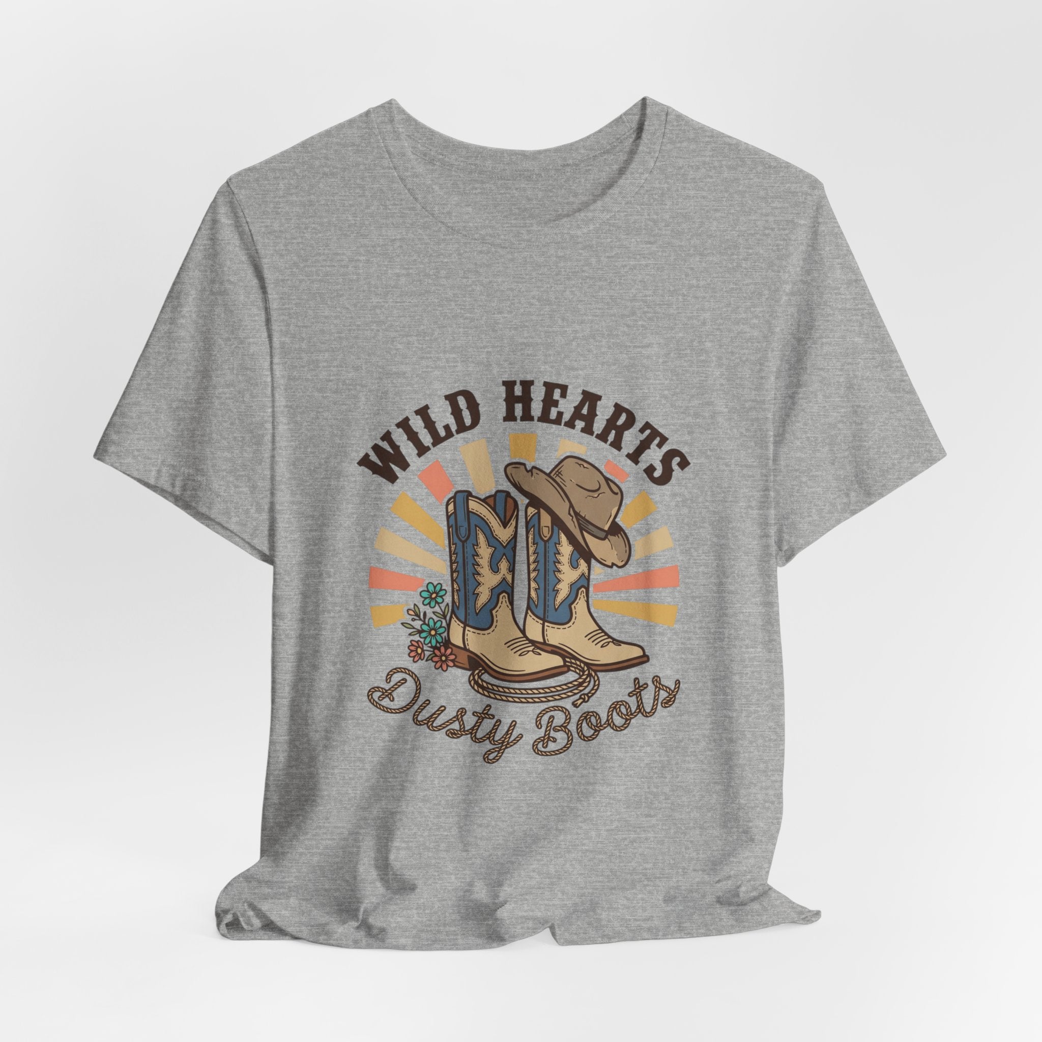 Wild Hearts Dusty Boots Tee | Western Cowgirl Ranch Vintage Prairie