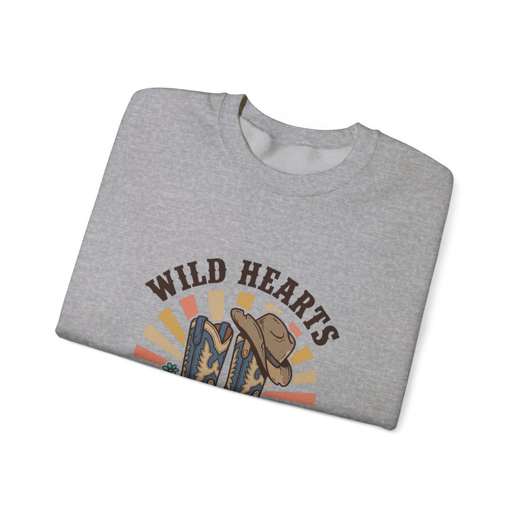 Wild Hearts Dusty Boots Sweatshirt | western cowgirl rustic prairie vintage