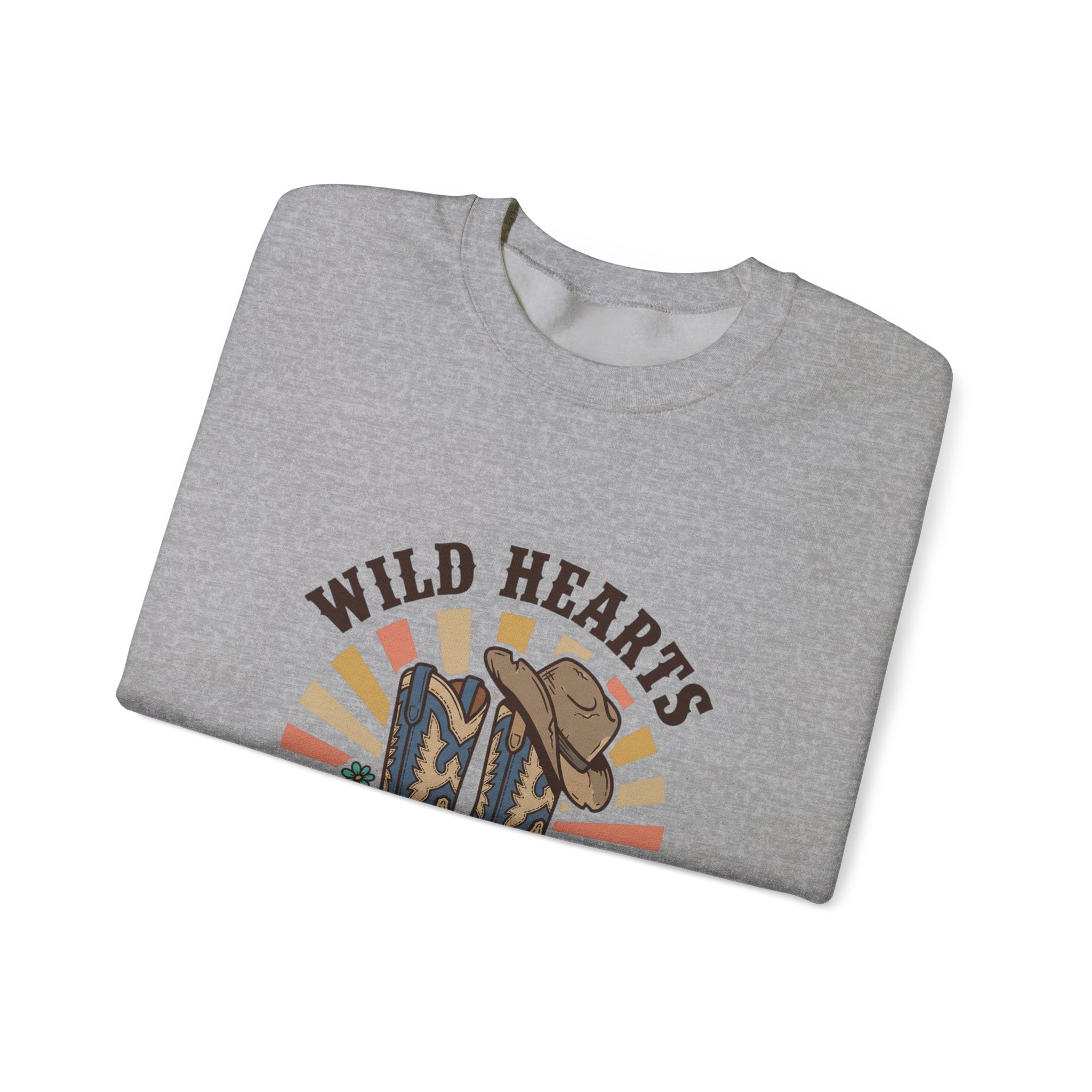 Wild Hearts Dusty Boots Sweatshirt | western cowgirl rustic prairie vintage