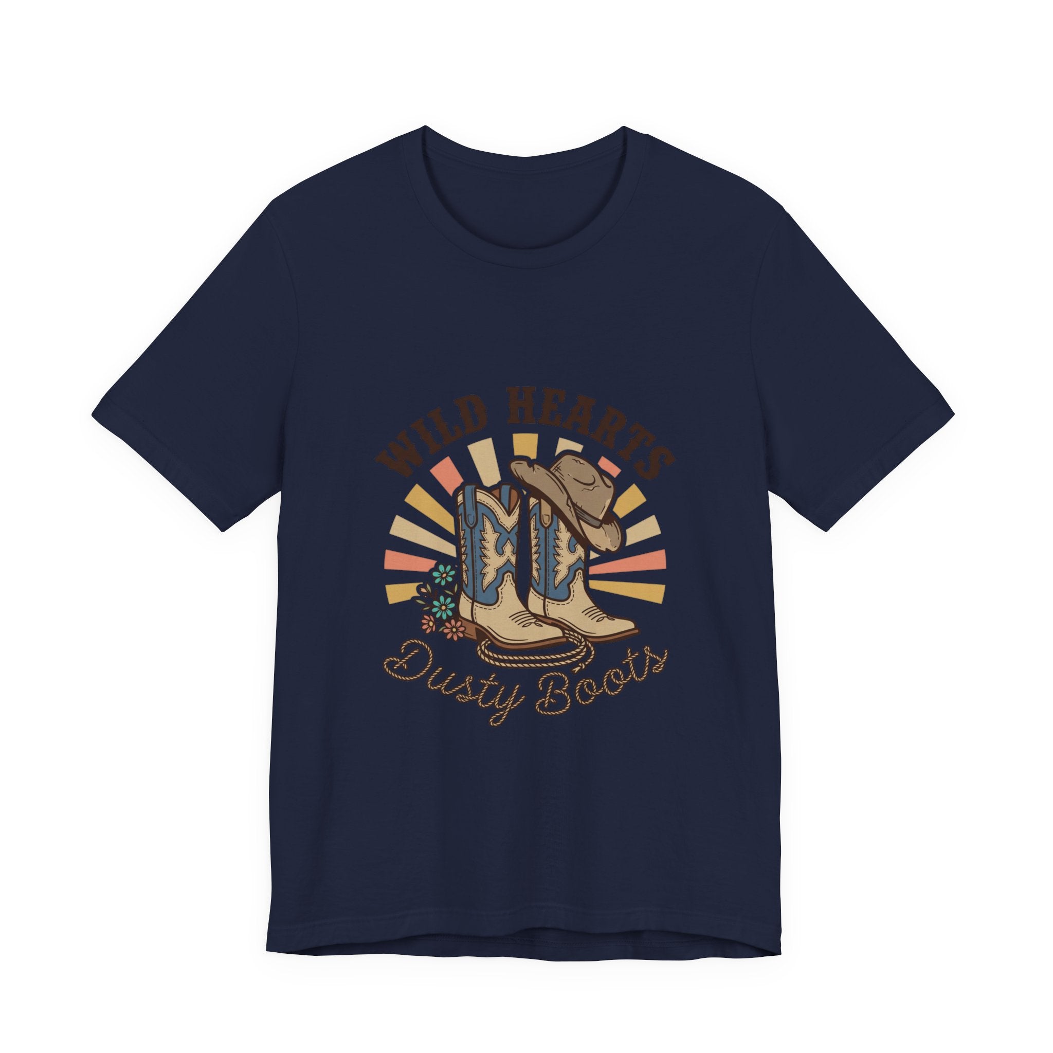 Wild Hearts Dusty Boots Tee | Western Cowgirl Ranch Vintage Prairie