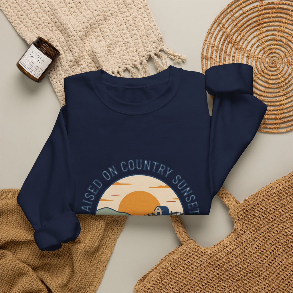 Raised on Country Sunsets Sweatshirt | western rustic prairie cowgirl vintage