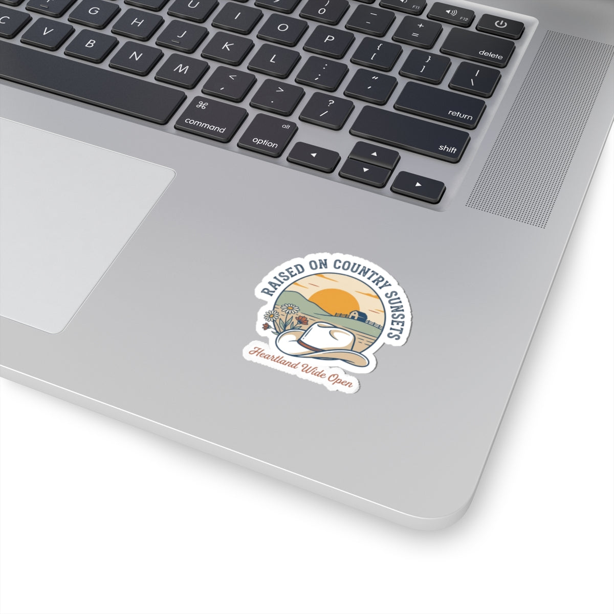 Raised on Country Sunsets Kiss-Cut Stickers | western, rustic