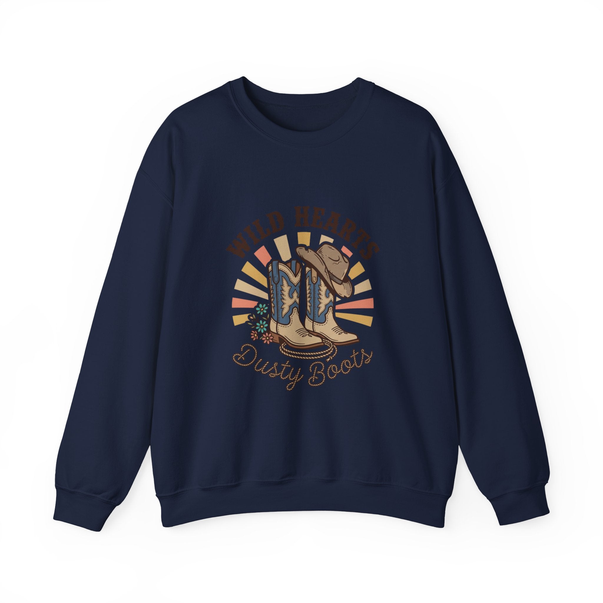 Wild Hearts Dusty Boots Sweatshirt | western cowgirl rustic prairie vintage