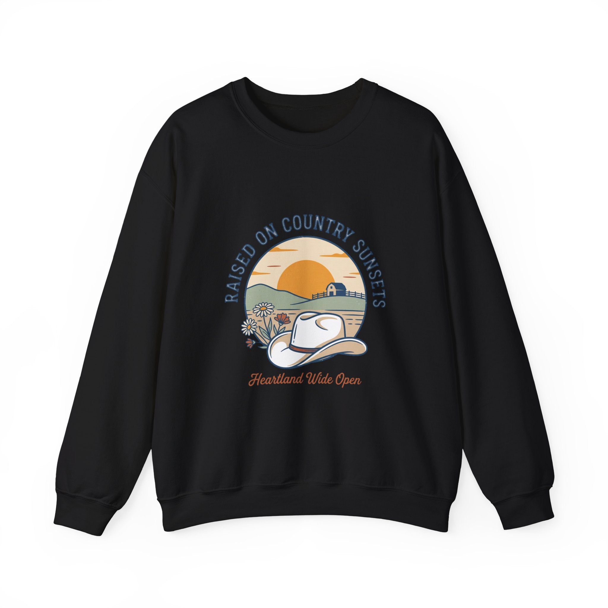Raised on Country Sunsets Sweatshirt | western rustic prairie cowgirl vintage