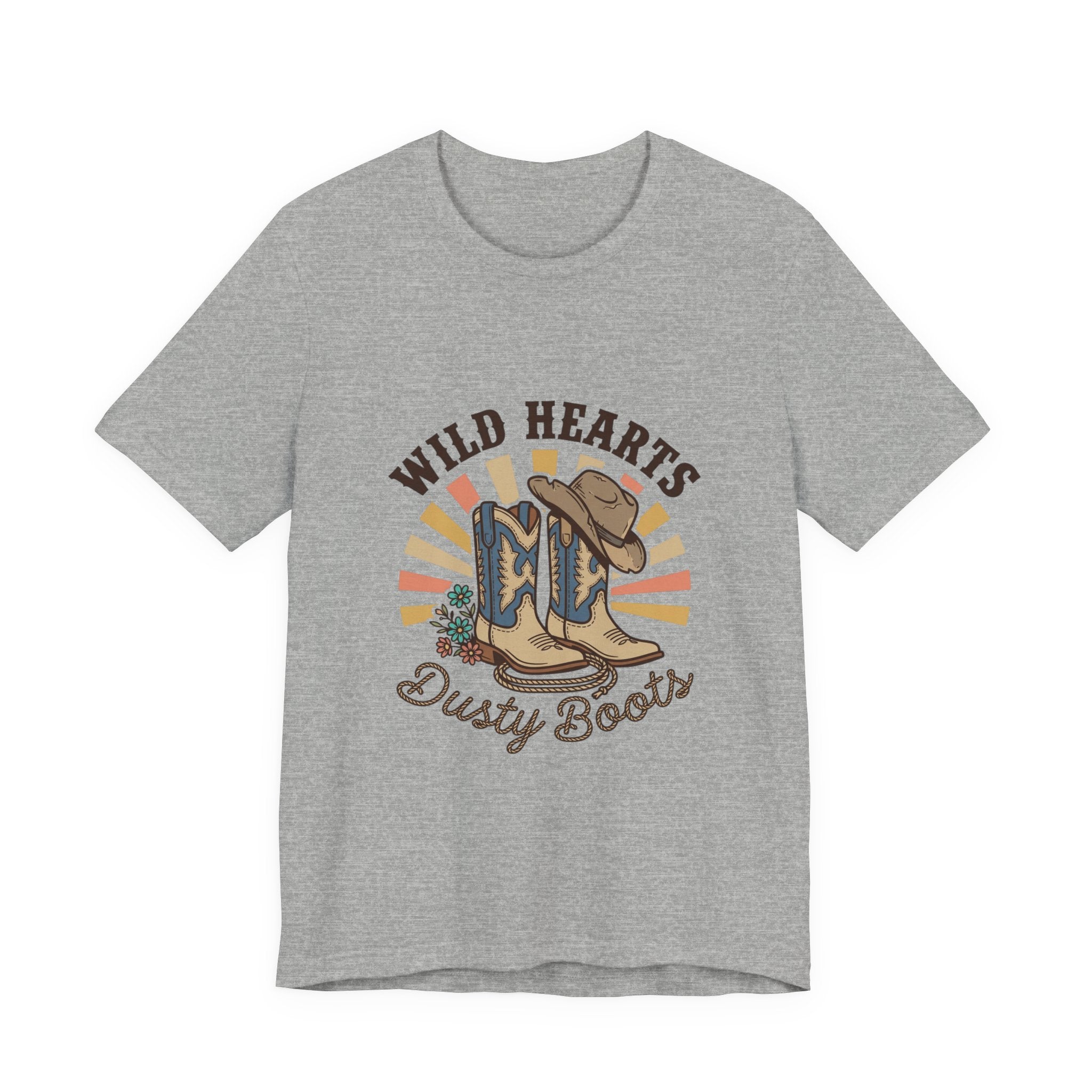 Wild Hearts Dusty Boots Tee | Western Cowgirl Ranch Vintage Prairie