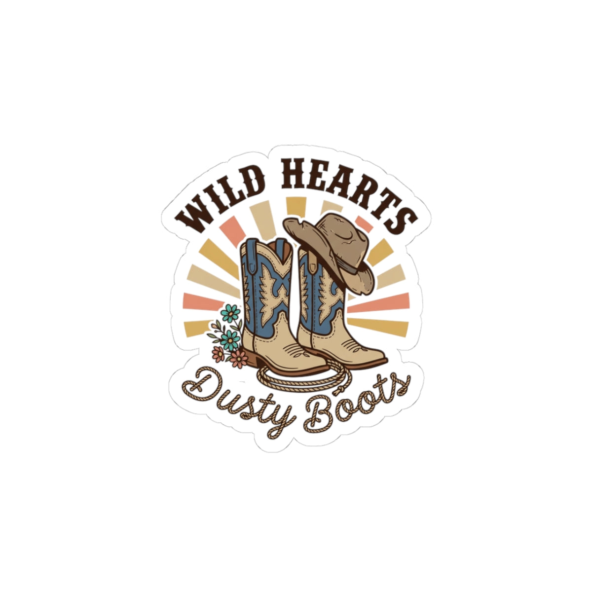 Wild Hearts Dusty Boots Sticker | Western Cowgirl, Ranch Rustic Sticker
