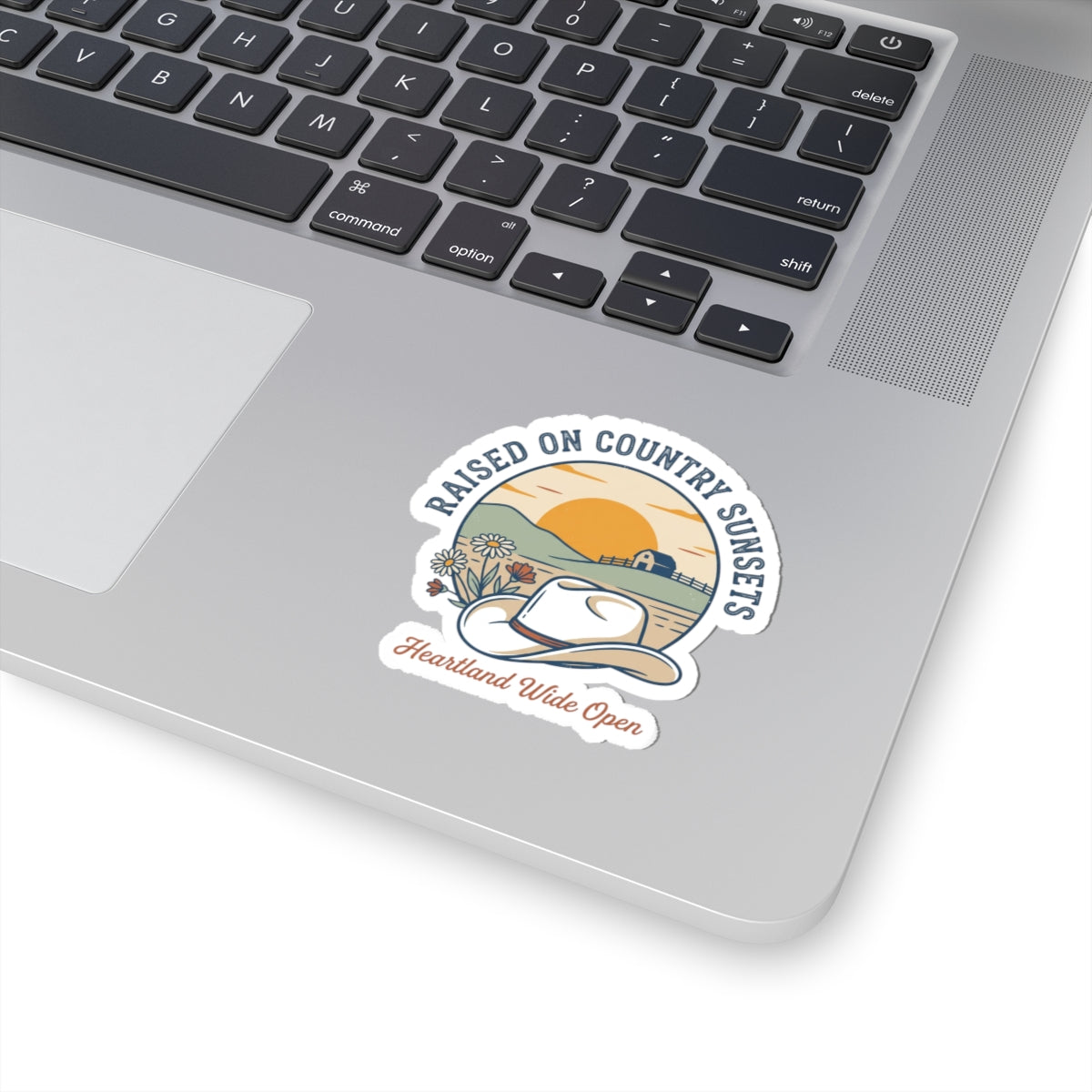 Raised on Country Sunsets Kiss-Cut Stickers | western, rustic