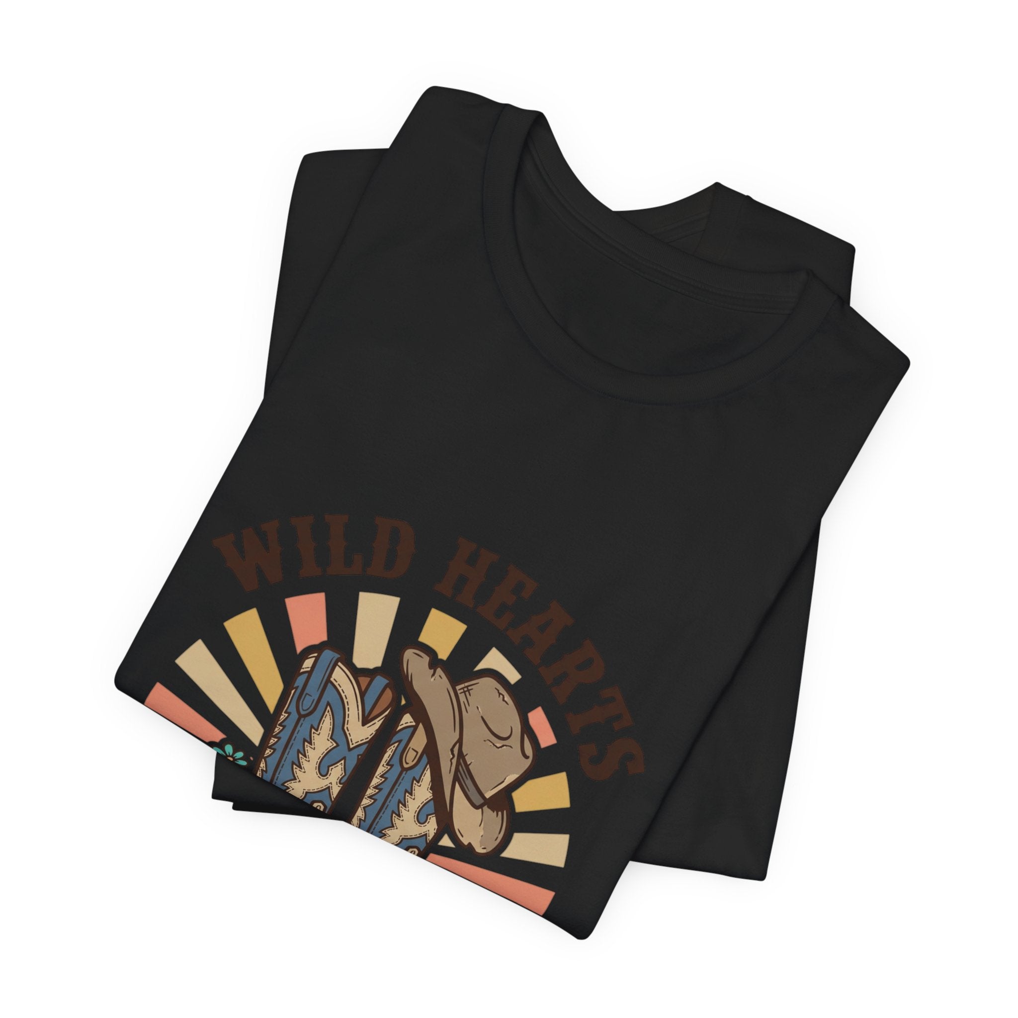 Wild Hearts Dusty Boots Tee | Western Cowgirl Ranch Vintage Prairie
