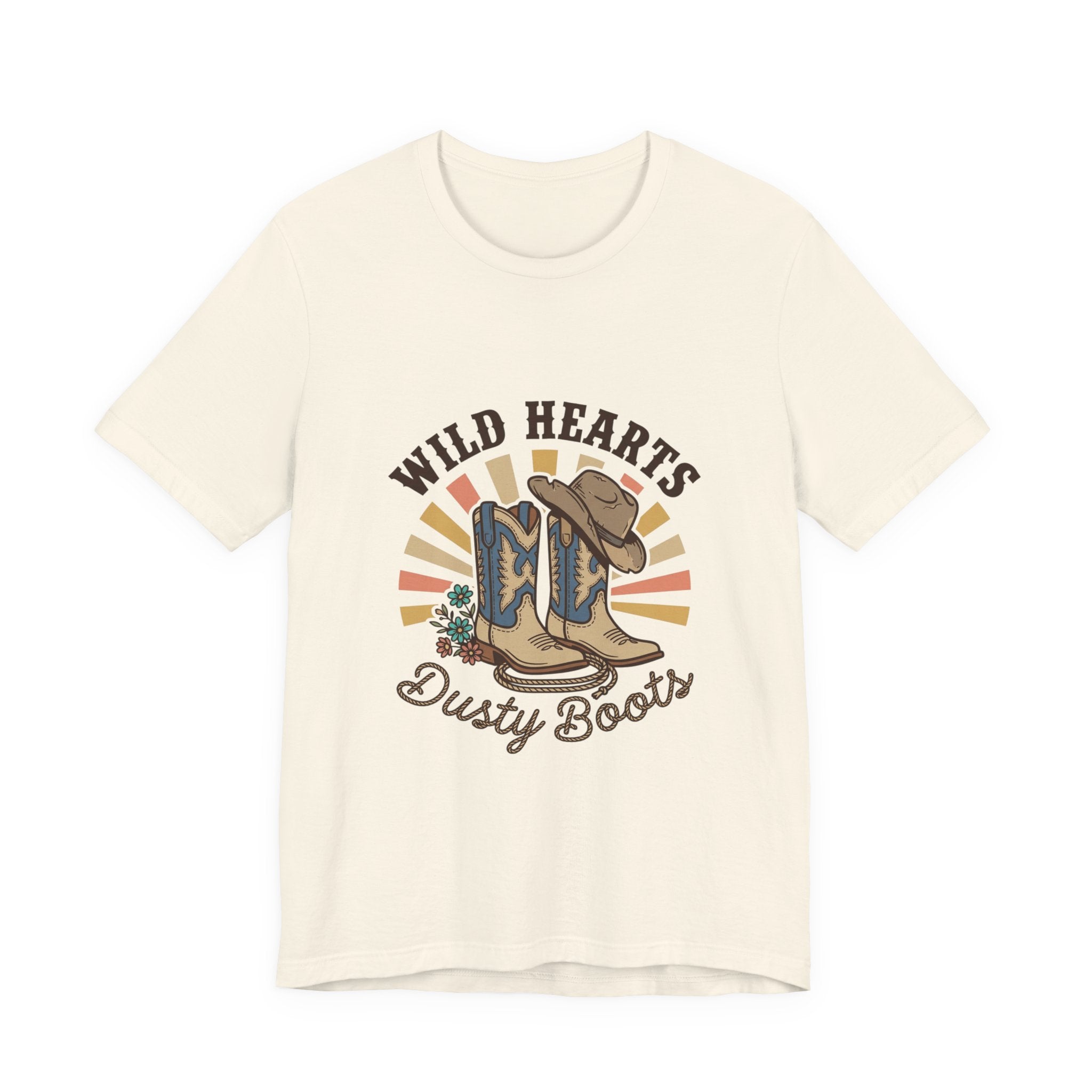 Wild Hearts Dusty Boots Tee | Western Cowgirl Ranch Vintage Prairie