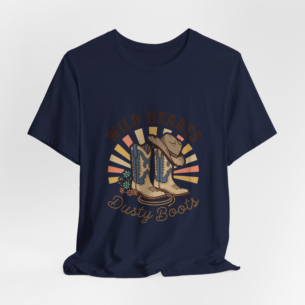 Wild Hearts Dusty Boots Tee | Western Cowgirl Ranch Vintage Prairie