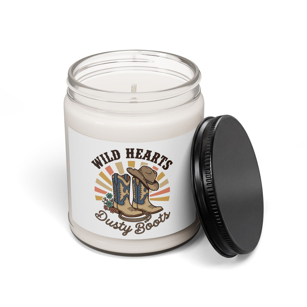 Wild Hearts Dusty Boots Candle | Rustic Western Cowgirl Soy Candle