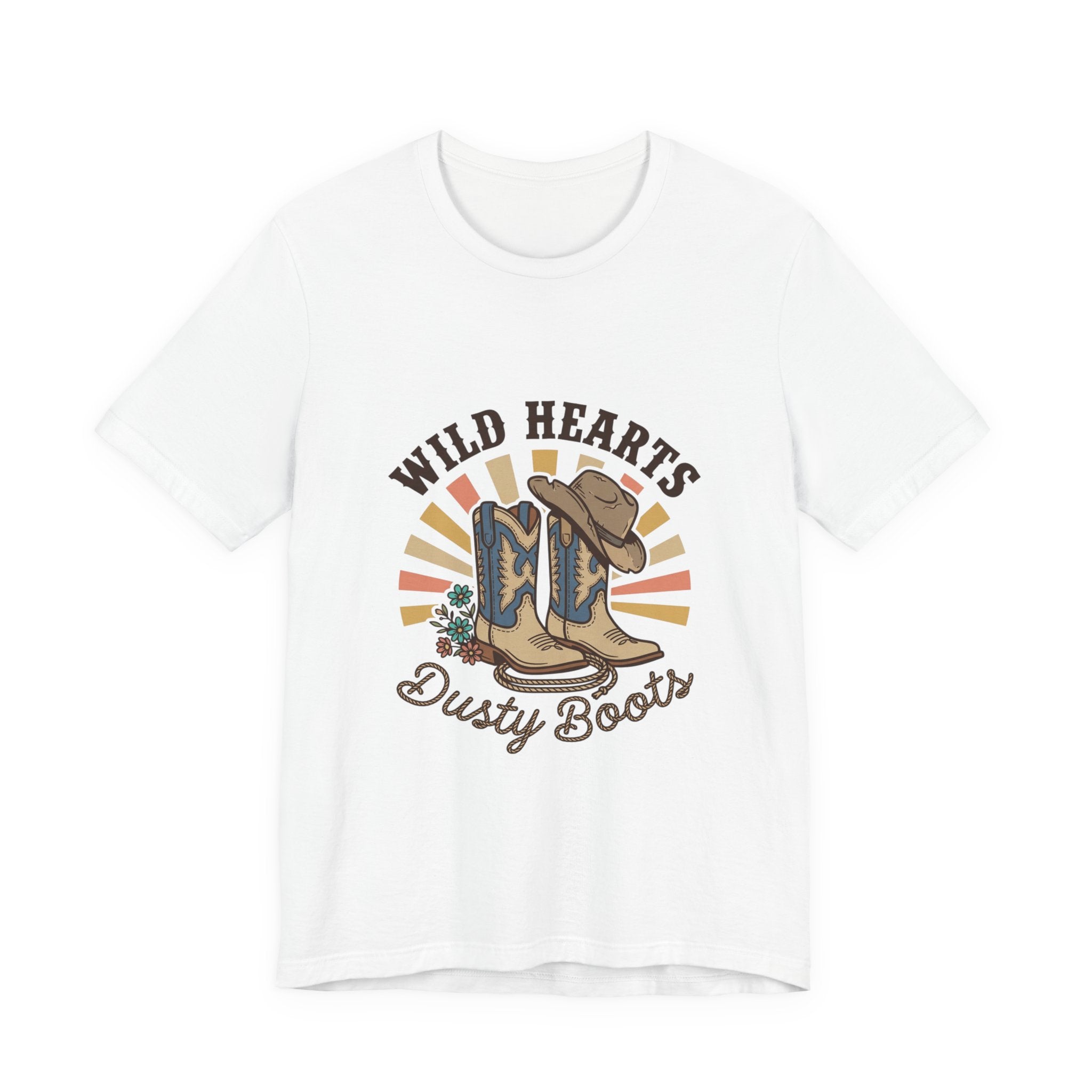 Wild Hearts Dusty Boots Tee | Western Cowgirl Ranch Vintage Prairie