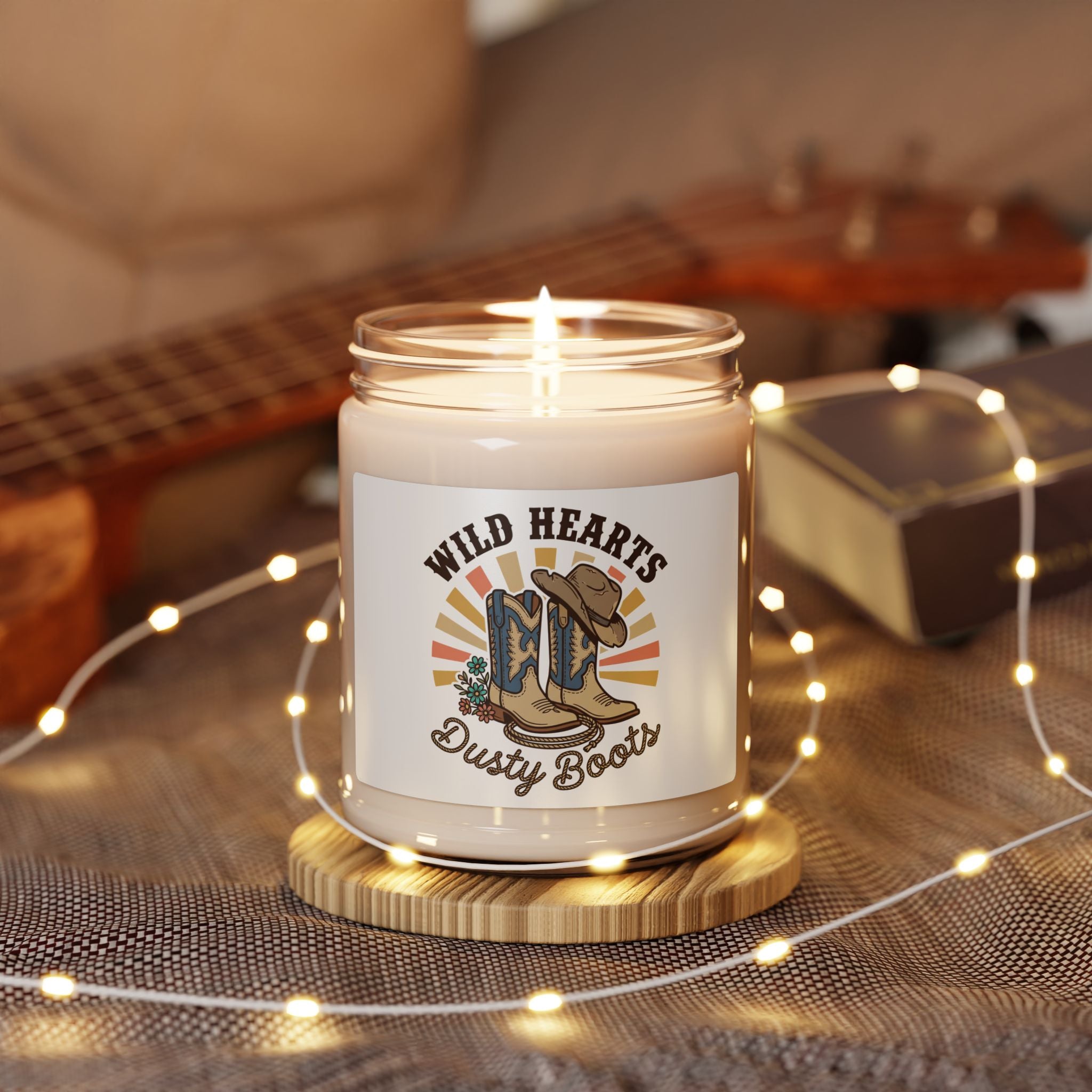 Wild Hearts Dusty Boots Candle | Rustic Western Cowgirl Soy Candle