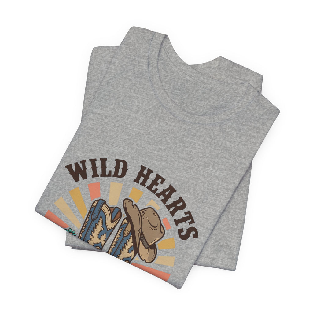 Wild Hearts Dusty Boots Tee | Western Cowgirl Ranch Vintage Prairie