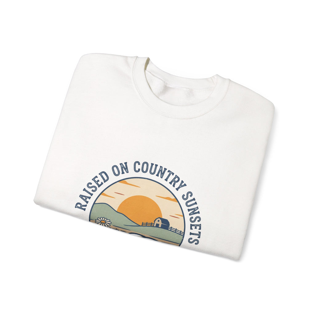 Raised on Country Sunsets Sweatshirt | western rustic prairie cowgirl vintage