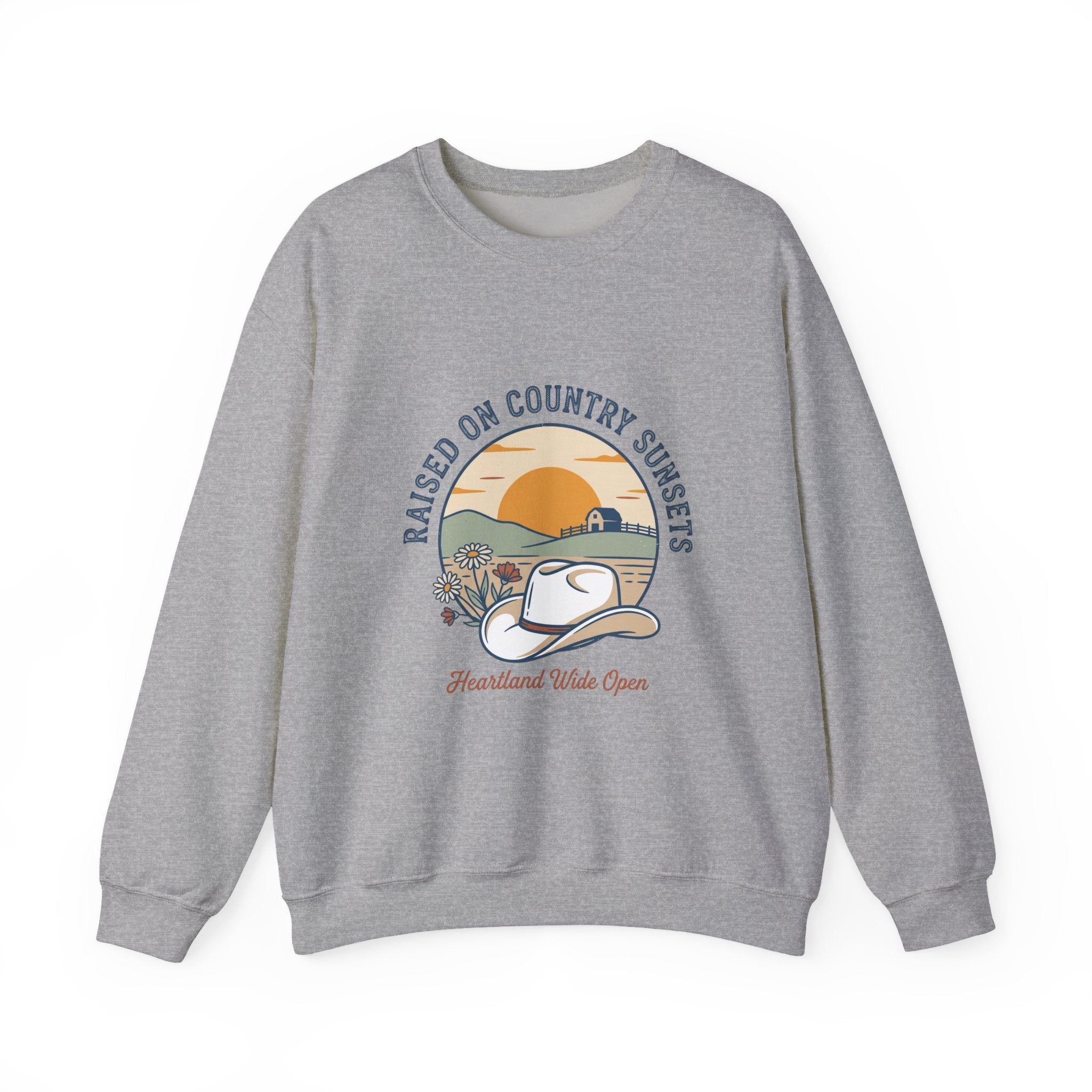 Raised on Country Sunsets Sweatshirt | western rustic prairie cowgirl vintage